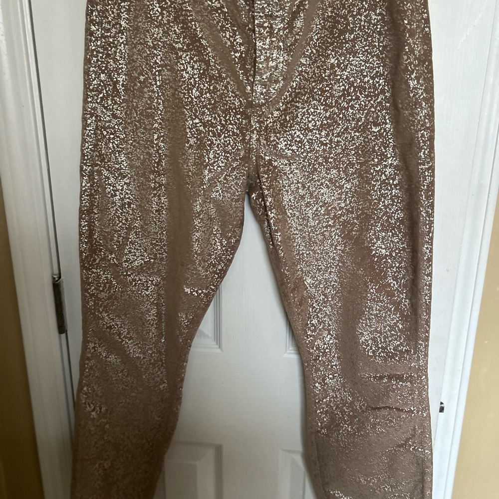 7 for all mankind Tan Gold Patterned Pants. Sz 32
